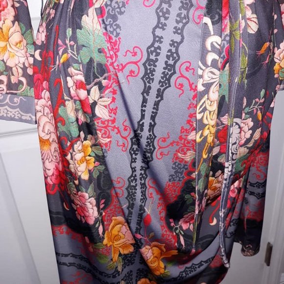 Johnny Was Floral Wrap Midi Dress - Multicolor - Picture 3 of 7